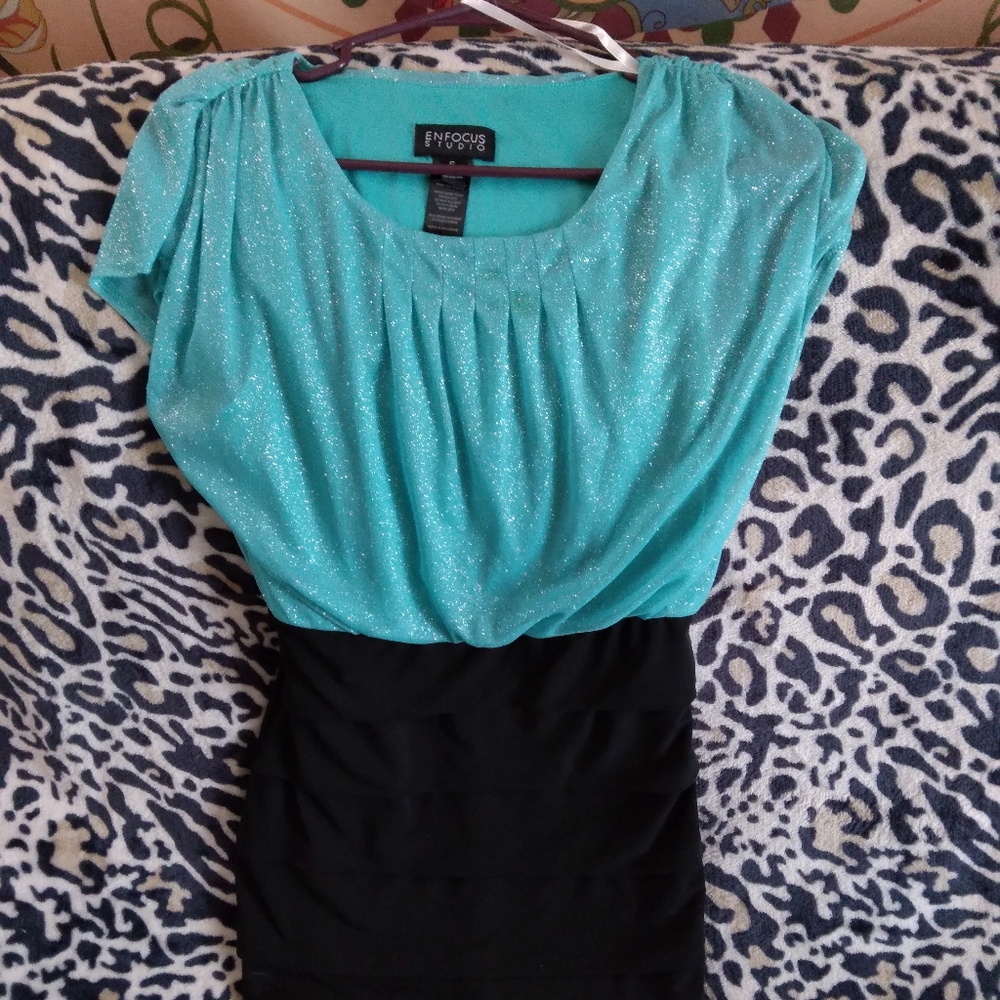 Sparkly Enfocus Mini Cocktail Evening Dress Size 6